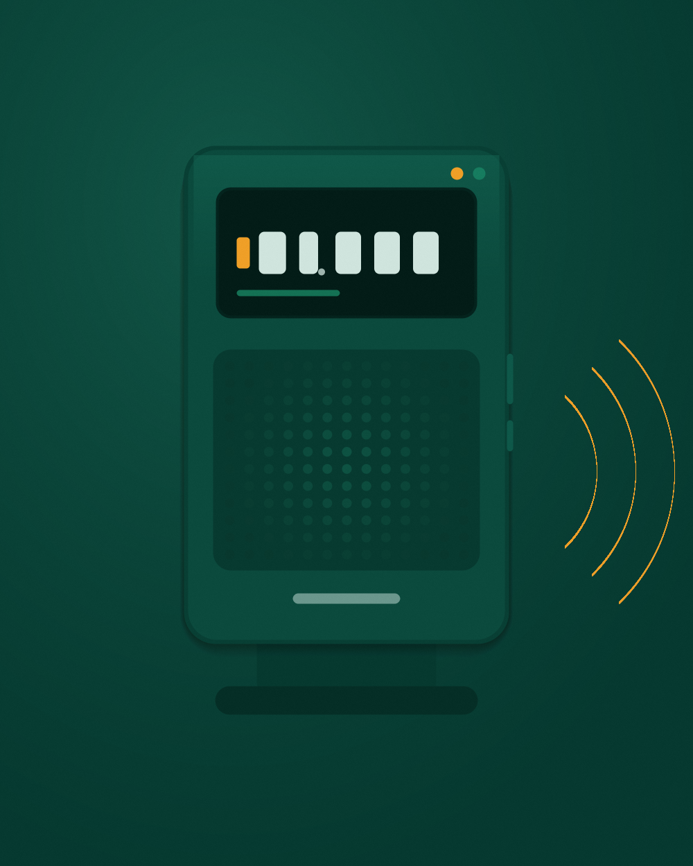 MerchantQR soundbox announcing a received payment